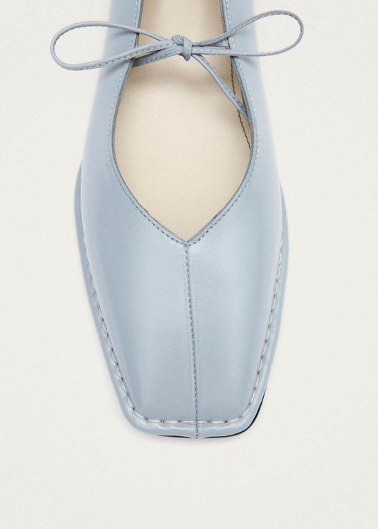 Sway Blue Leather Ballet Flats-image