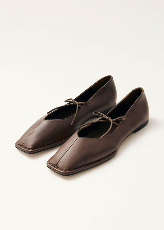 Sway Ballerines en cuir marron-image