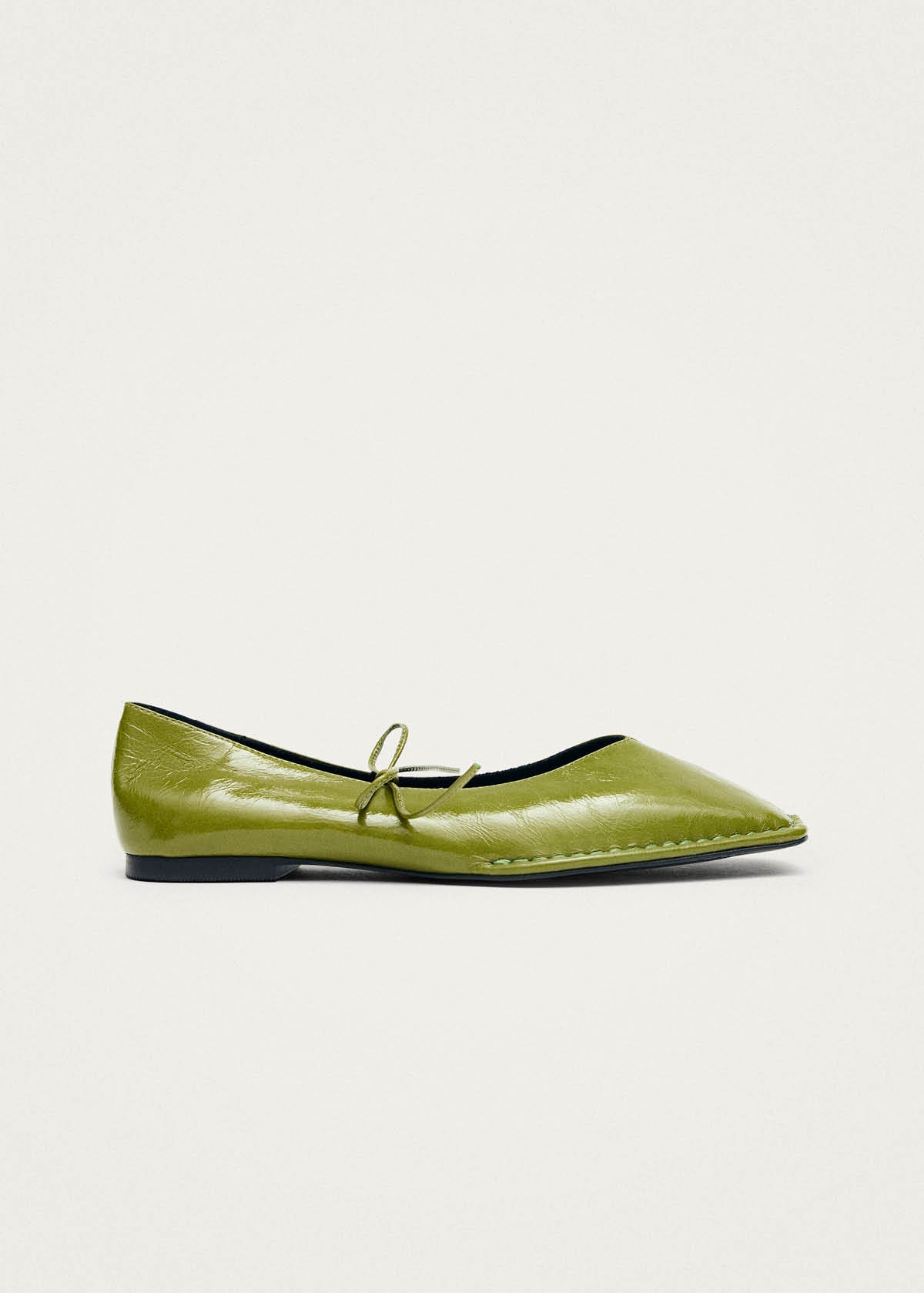 Bailarinas de cuero verde patente Sway