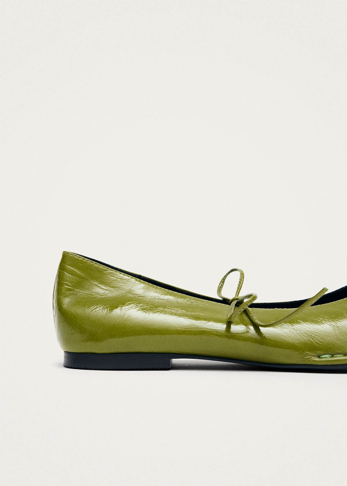Bailarinas de cuero verde patente Sway
