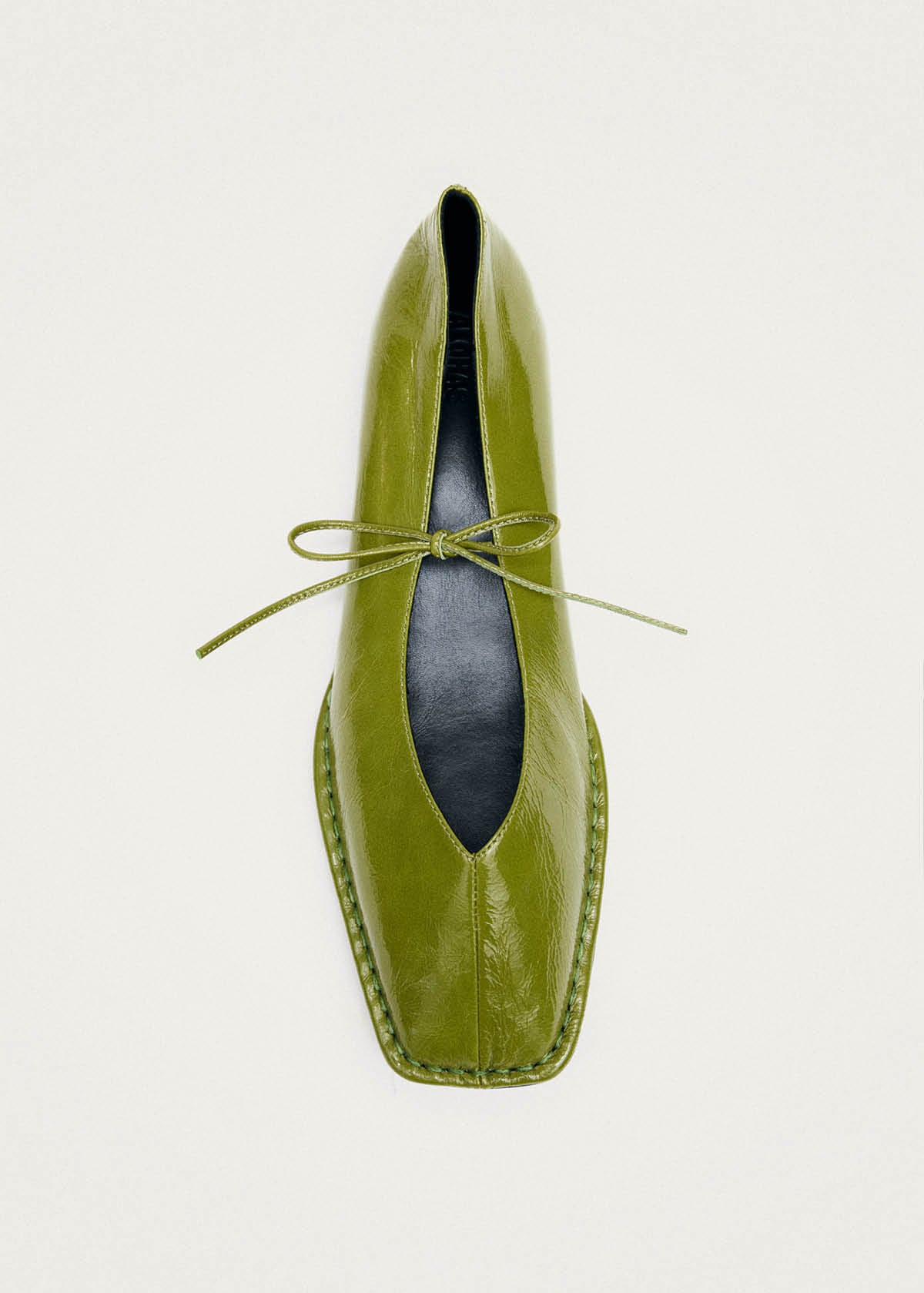 Bailarinas de cuero verde patente Sway