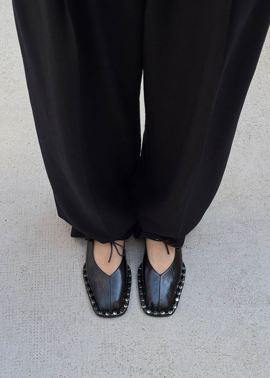 Sway Studs Ballerines en Cuir Noir-image