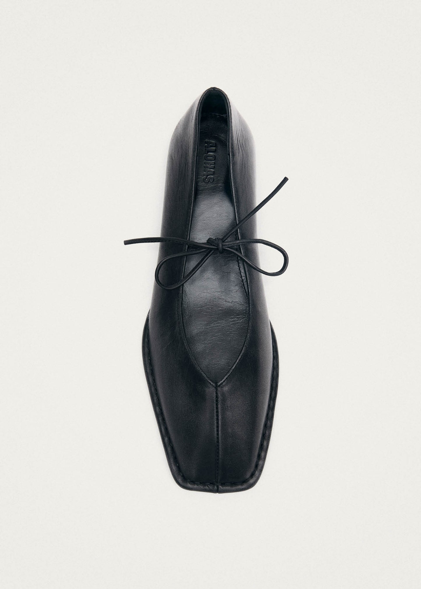 Sway Vintage-Effekt Schwarze Leder Ballerinas