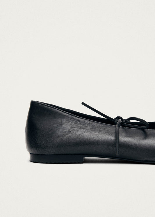 Sway Vintage Effect Ballerines en Cuir Noir-image