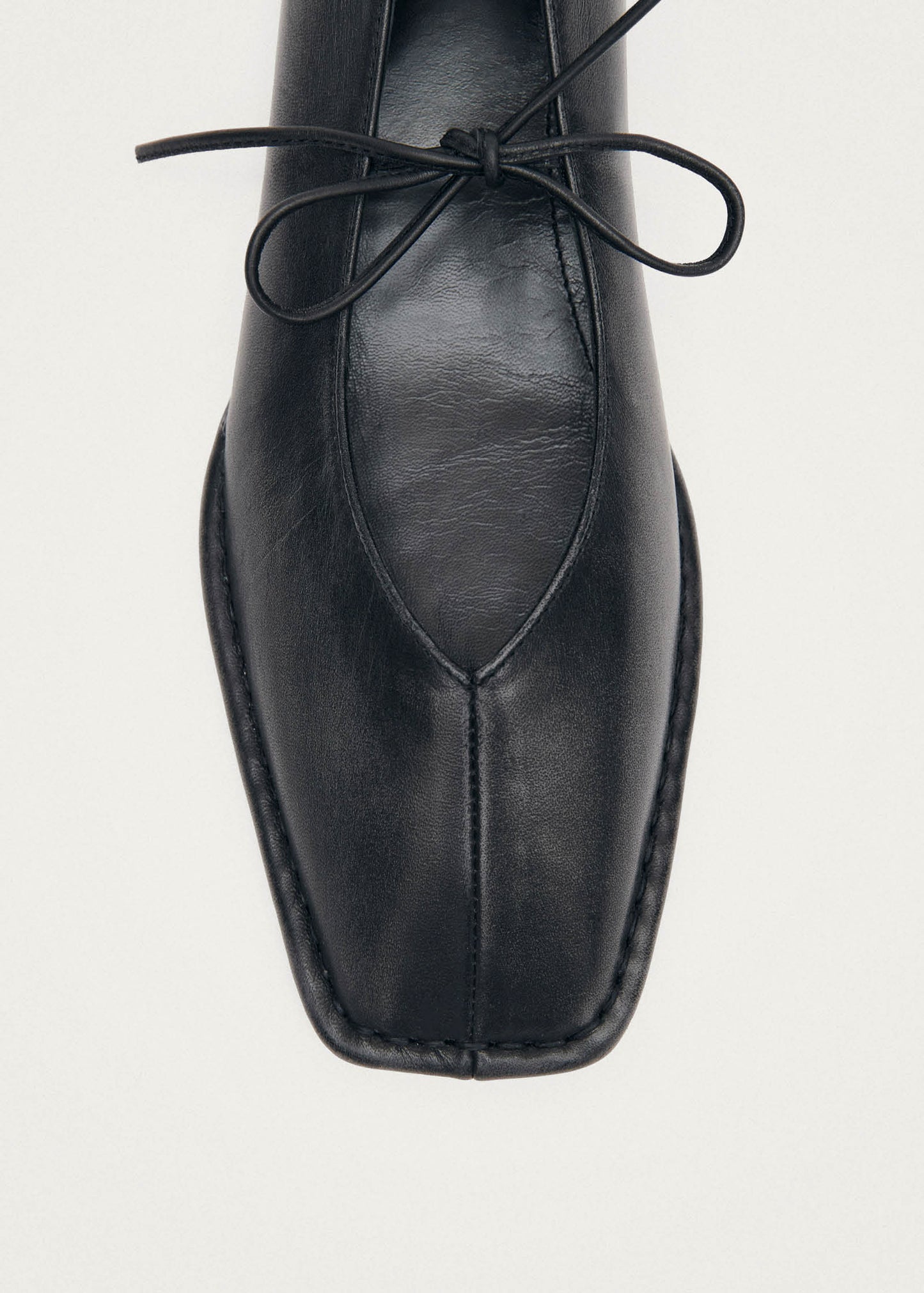 Sway Vintage-Effekt Schwarze Leder Ballerinas