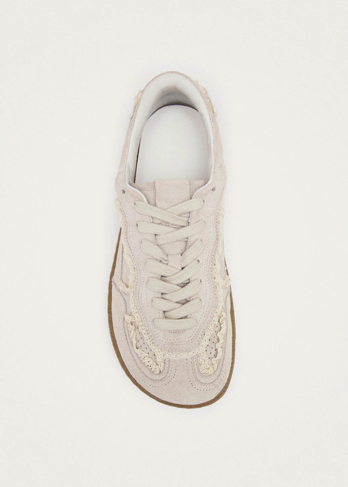 Tb.00 Zapatillas de Cuero Crochet Color Crema