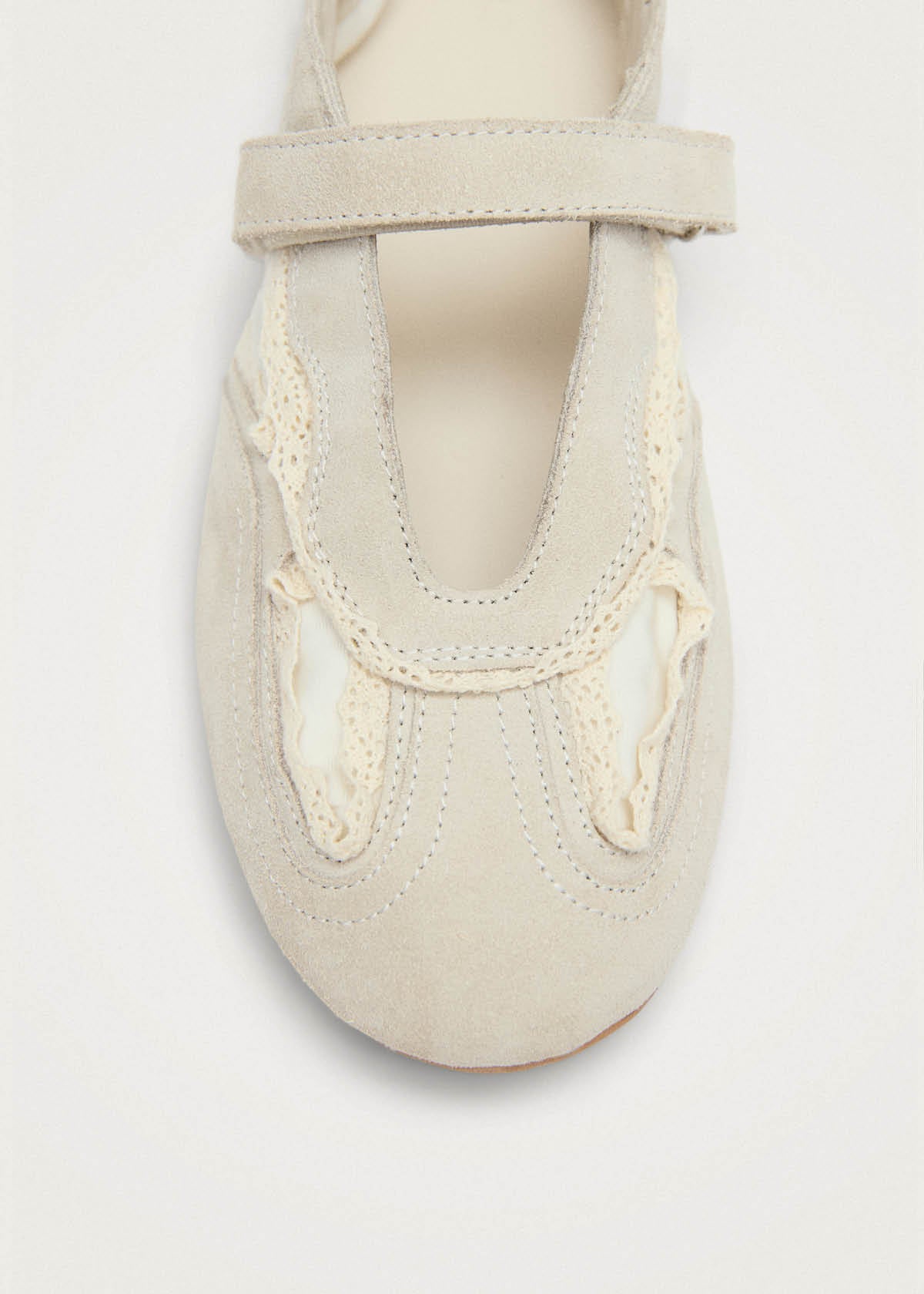Tb.027 Meryl Crochet Cream Leather Sneakers