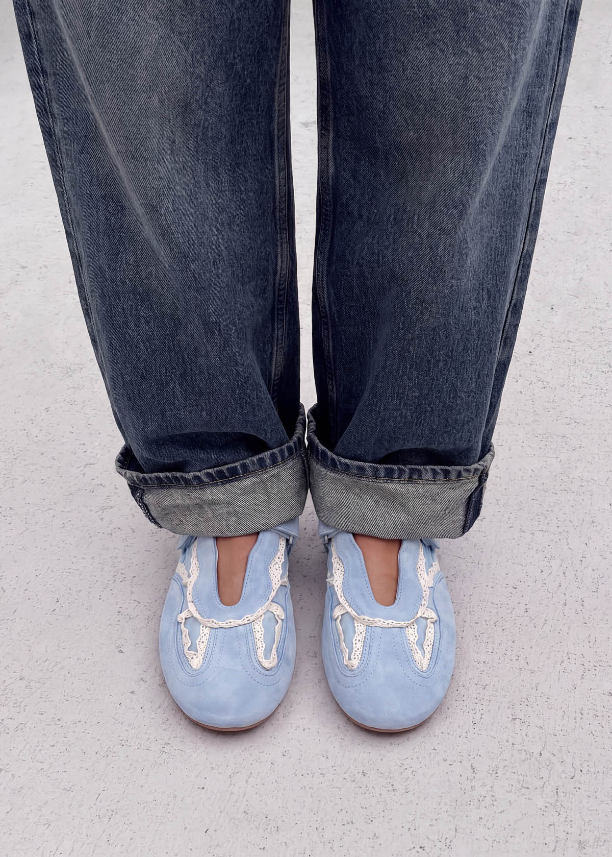 Tb.027 Meryl Baskets en cuir bleu ciel à crochet