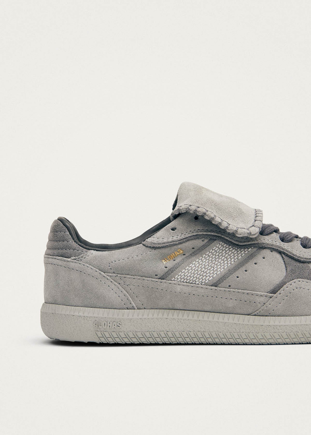 Tb.490 Sneakers en Cuir Suédé Gris Pâle