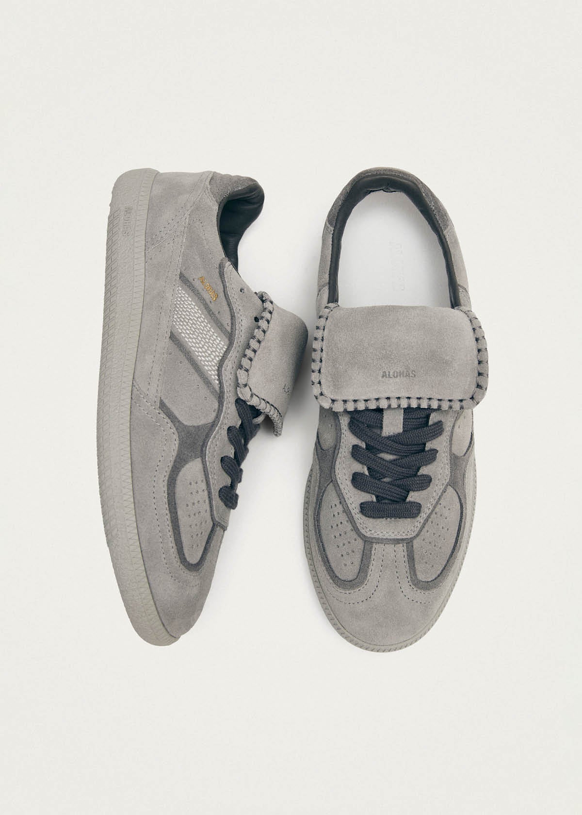 Tb.490 Sneakers en Cuir Suédé Gris Pâle