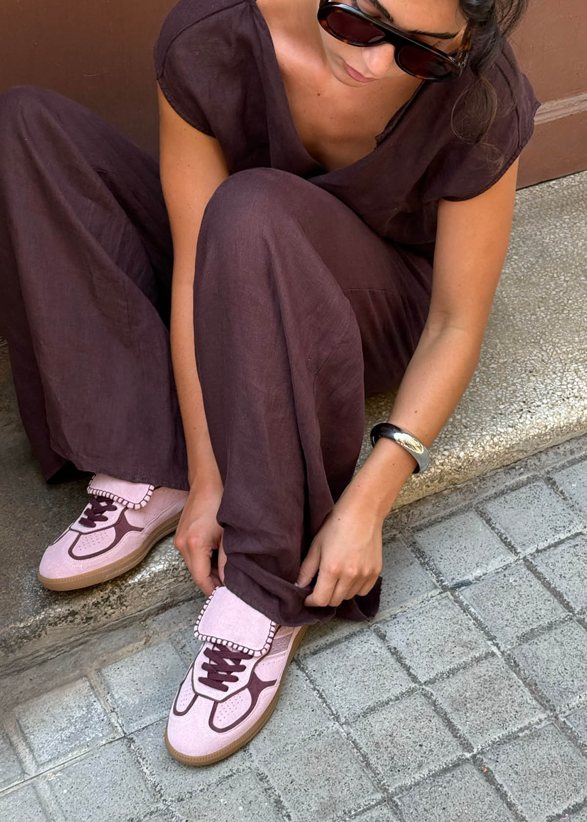 Tb.490 Club Baskets en Cuir Suédé Rose