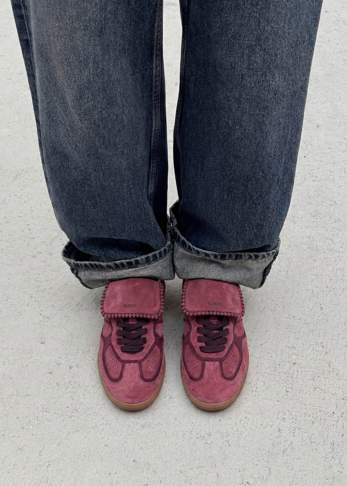 Tb.490 Club Baskets en Daim Framboise
