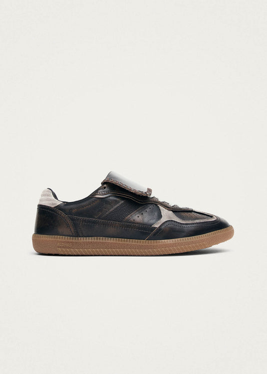 Zapatillas de cuero marrón con efecto vintage Club Vinyl Tb.490-image