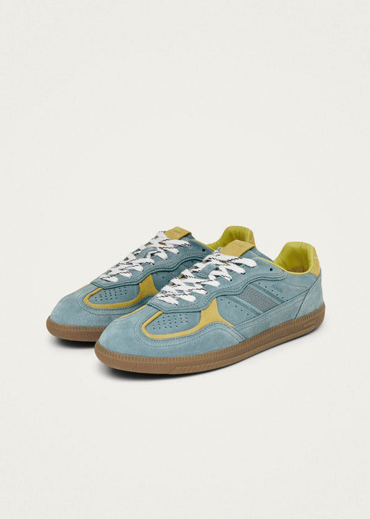 Tb.490 Zapatillas de Cuero Azul Grisáceo-image