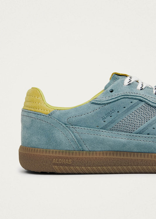 Tb.490 Zapatillas de Cuero Azul Grisáceo-image