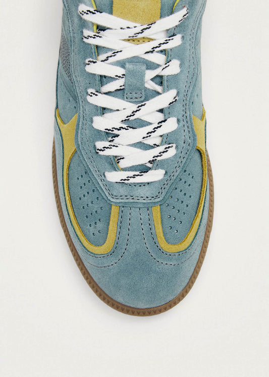 Tb.490 Zapatillas de Cuero Azul Grisáceo-image