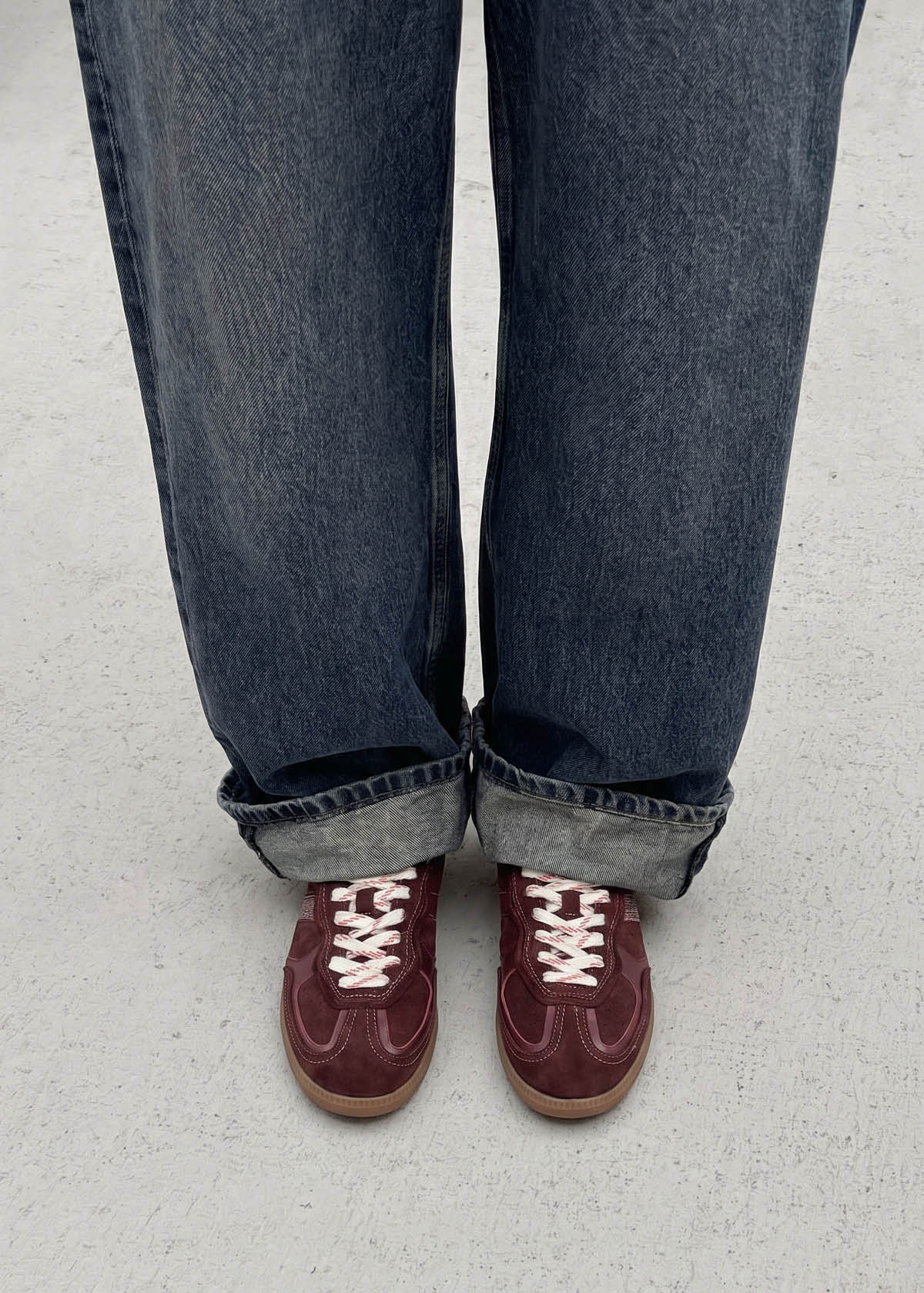 Tb.490 Rife Sneakers in Pelle Bordeaux e Color Crema