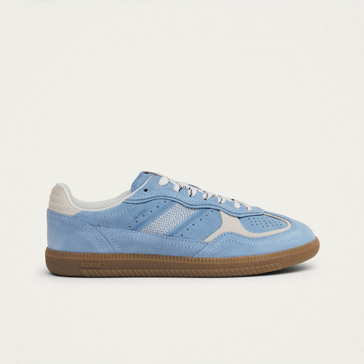 Tb.490 Baskets en Cuir Crème Bleu Cornflower