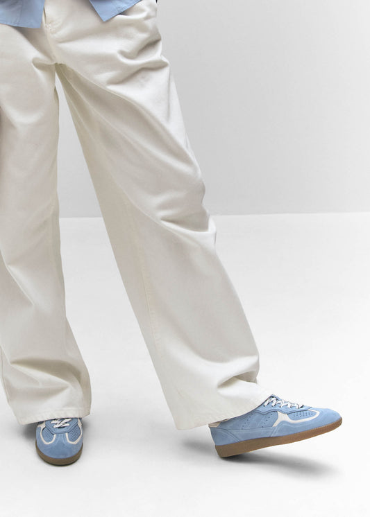 Tb.490 Rife Kornblumenblaue Creme-Leder Sneakers-image