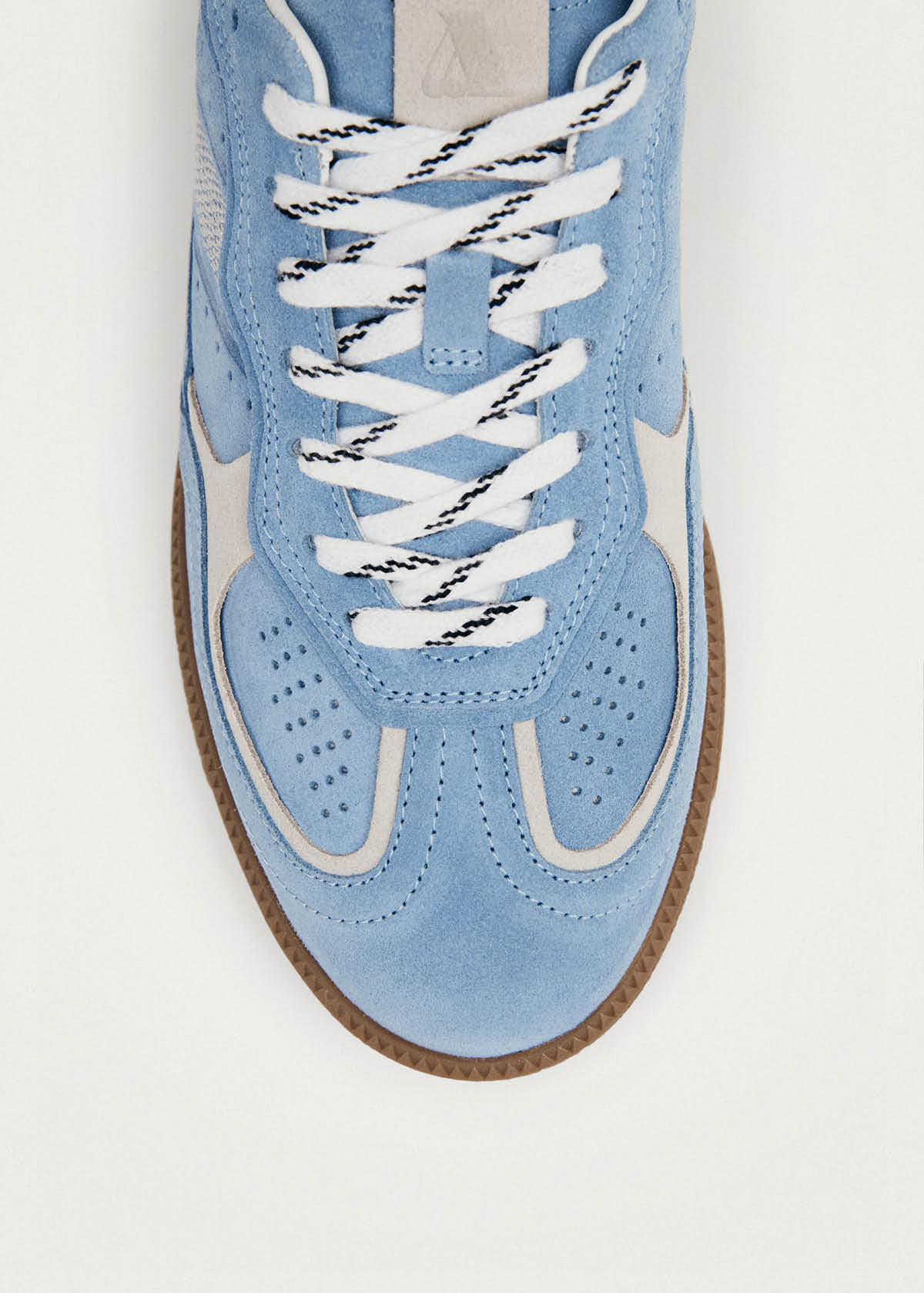 Tb.490 Baskets en Cuir Crème Bleu Cornflower