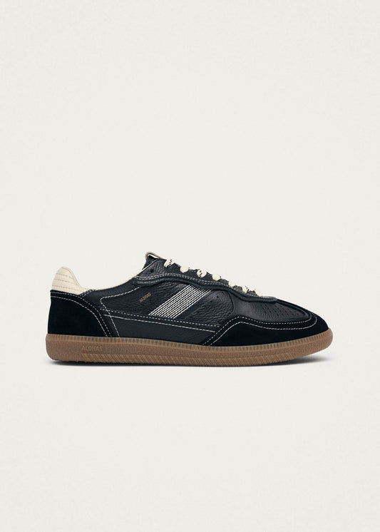 Tb.490 Baskets en Cuir Noir et Crème Grainé-image