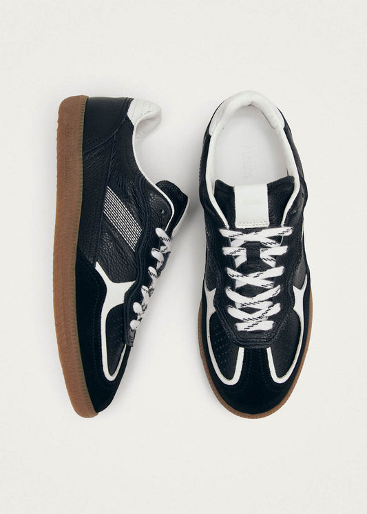 Tb.490 Sneakers en Cuir Noir et Blanc à Grain-image
