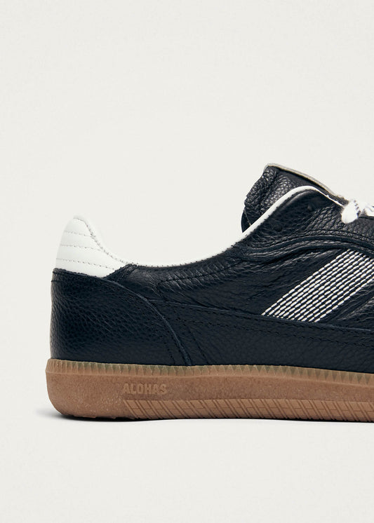 Tb.490 Sneakers en Cuir Noir et Blanc à Grain-image