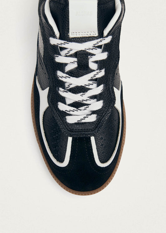 Tb.490 Sneakers en Cuir Noir et Blanc à Grain-image