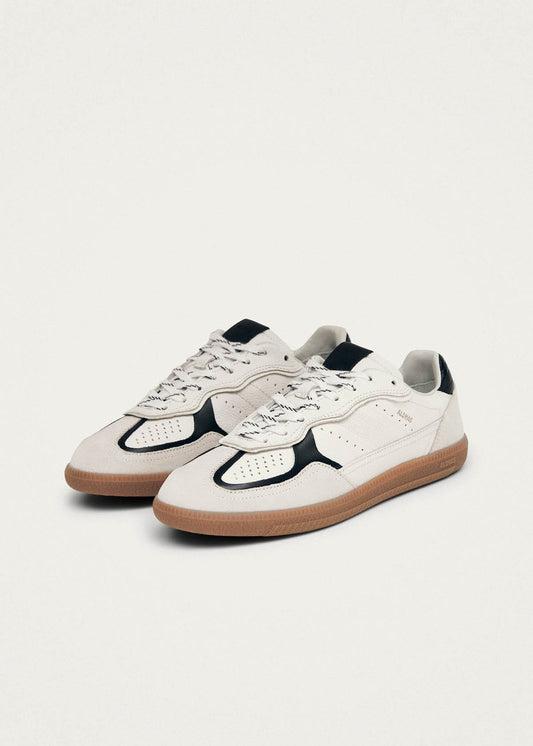 Tb.490 Baskets en Cuir Blanc et Noir Grain Rife-image