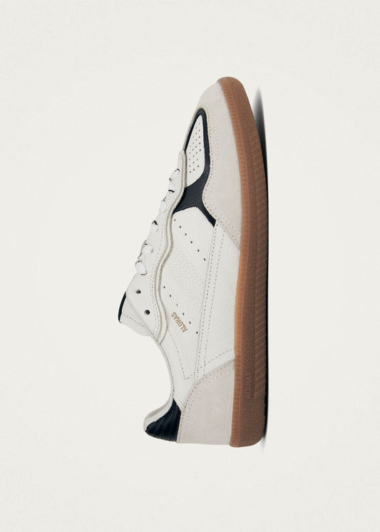 Tb.490 Baskets en Cuir Blanc et Noir Grain Rife-image
