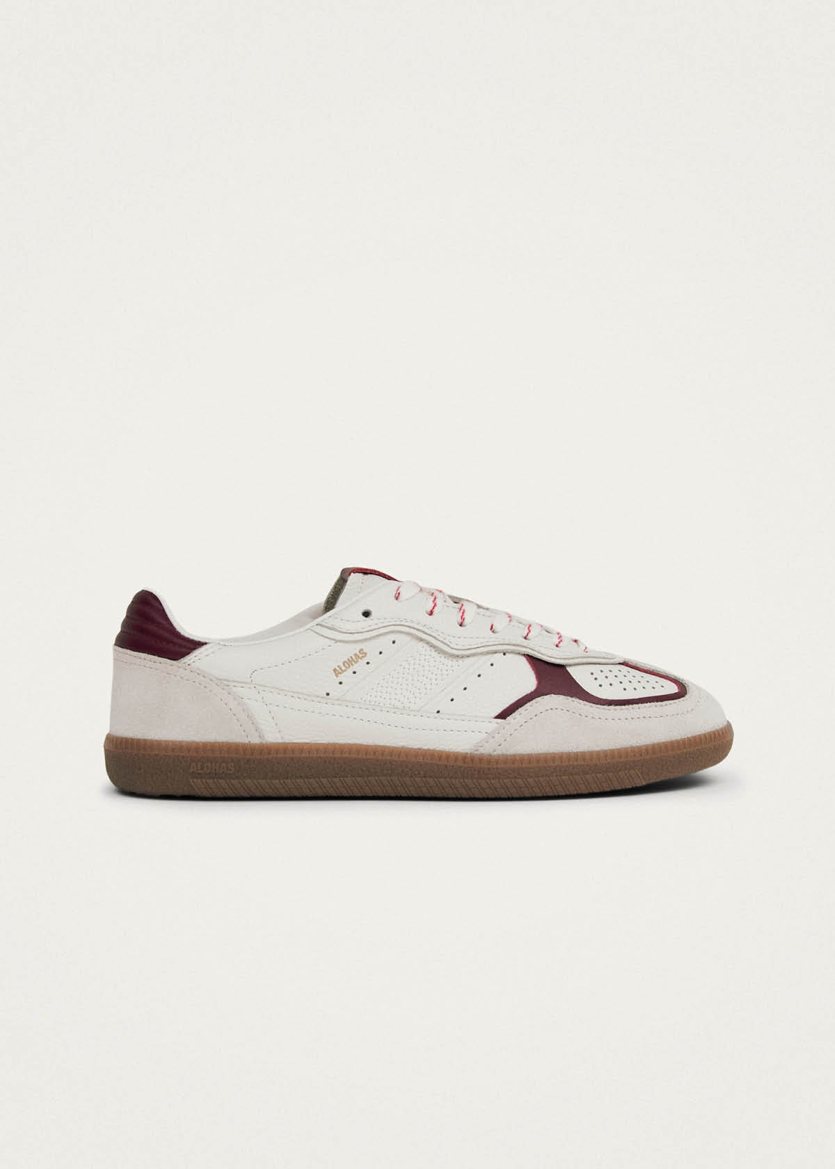 Tb.490 Rife Grain Weiß Burgundy Leder Sneakers