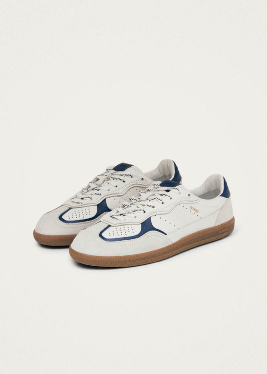 Tb.490 Baskets en Cuir Blanc et Marine Grain-image