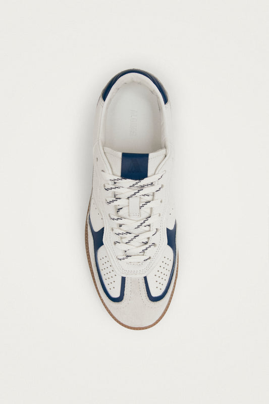 Tb.490 Baskets en Cuir Blanc et Marine Grain-image