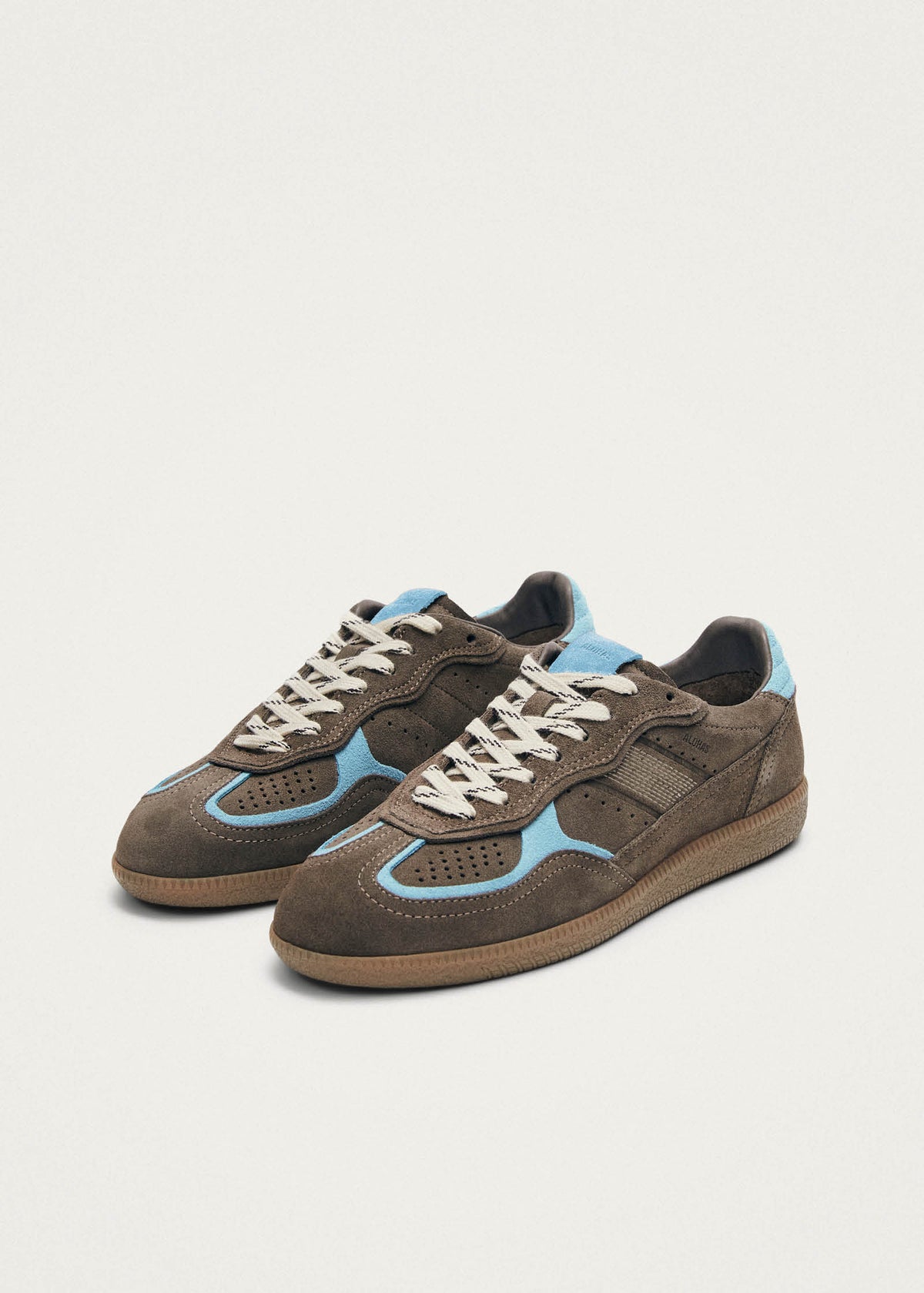 Tb.490 Rife Taupe Cornflower Blue Leather Sneakers