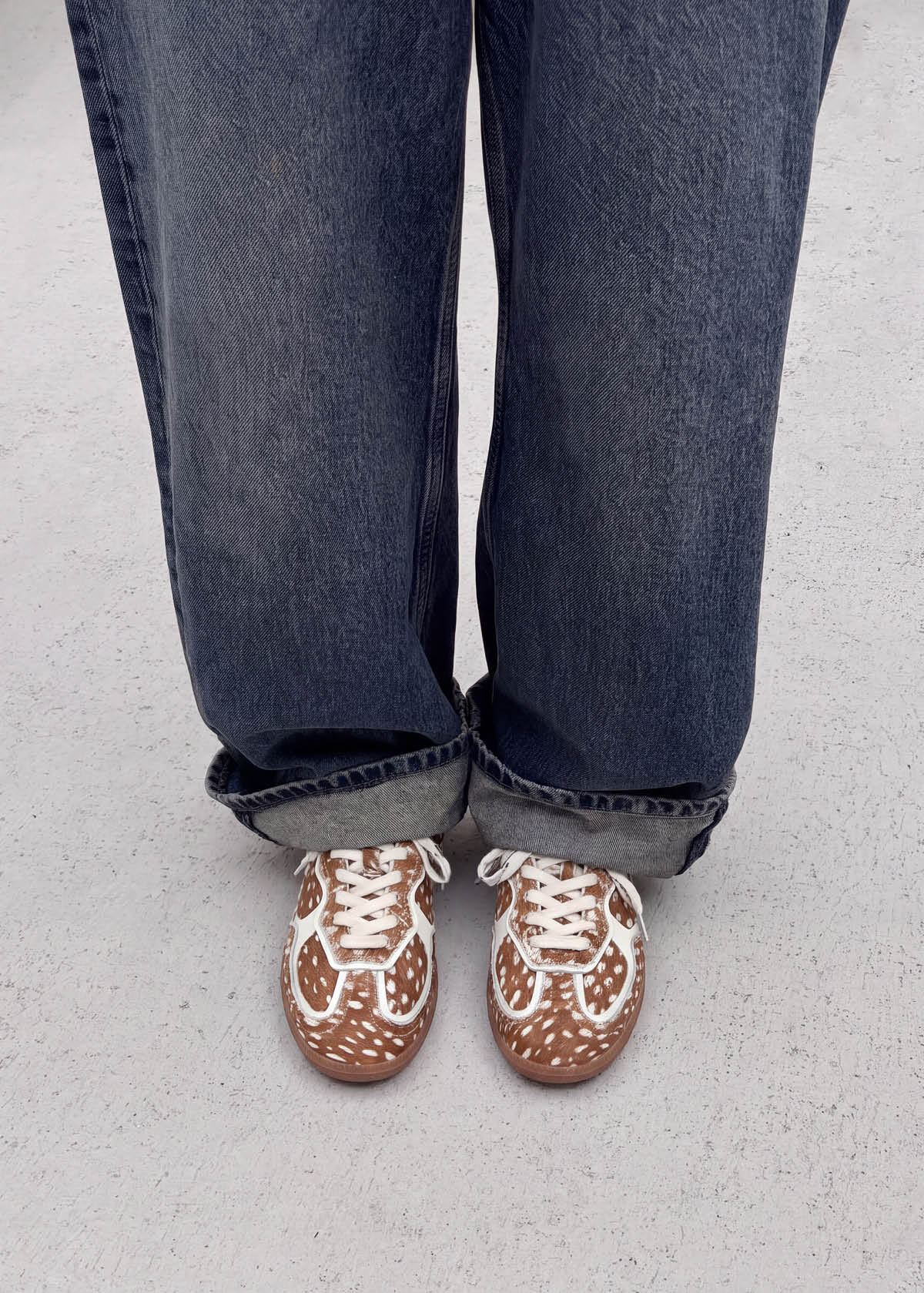 Tb.490 Soft Deer Brown Hair-on Leather Sneakers
