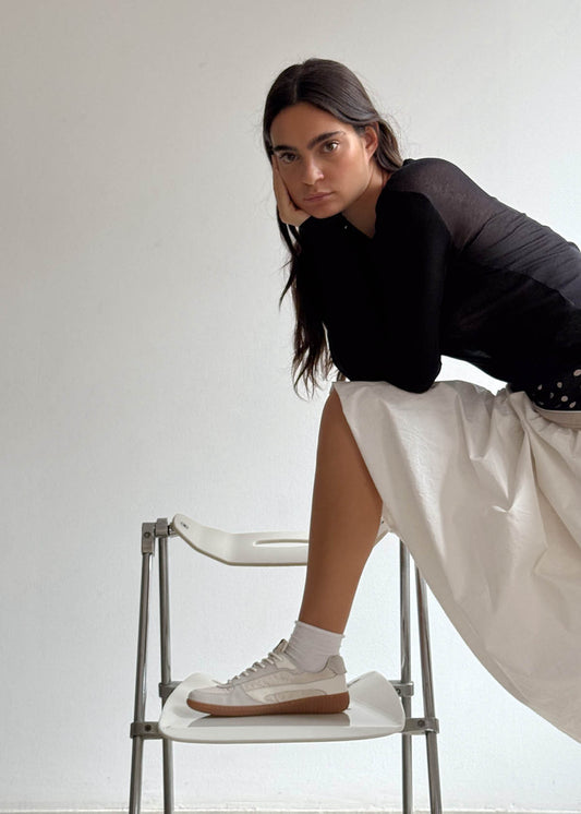 Tb.83 Baskets Crème en Nylon Pieds Nus-image