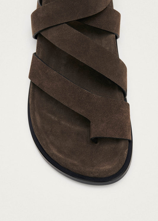 Tide Suede Brown Leather Sandals-image