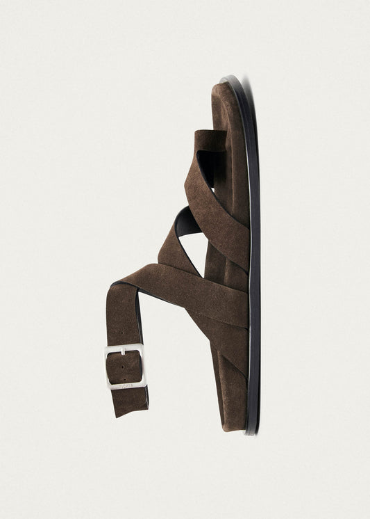 Tide Suede Brown Leather Sandals-image