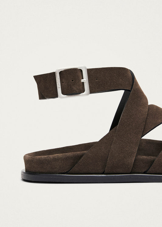 Tide Suede Brown Leather Sandals-image