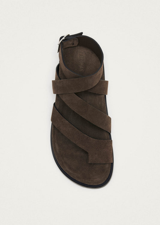 Tide Suede Brown Leather Sandals-image