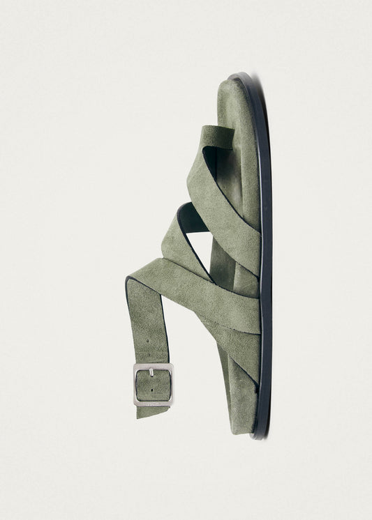 Tide Suede Green Leather Sandals-image