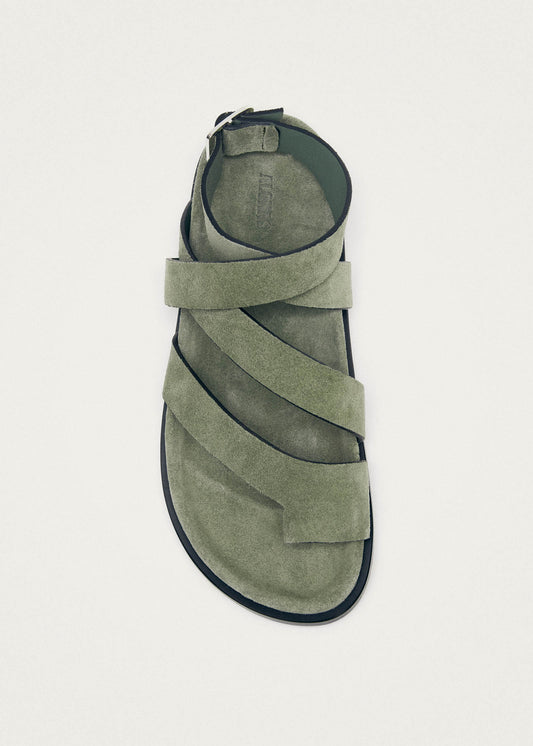 Tide Suede Green Leather Sandals-image