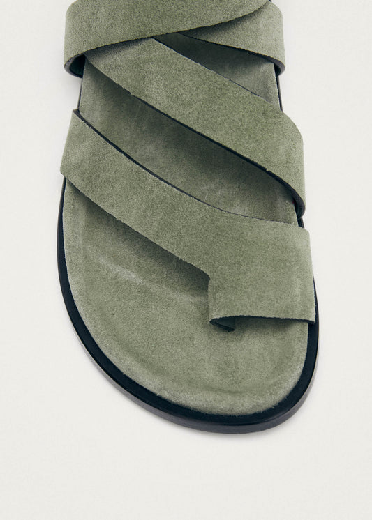 Tide Suede Green Leather Sandals-image