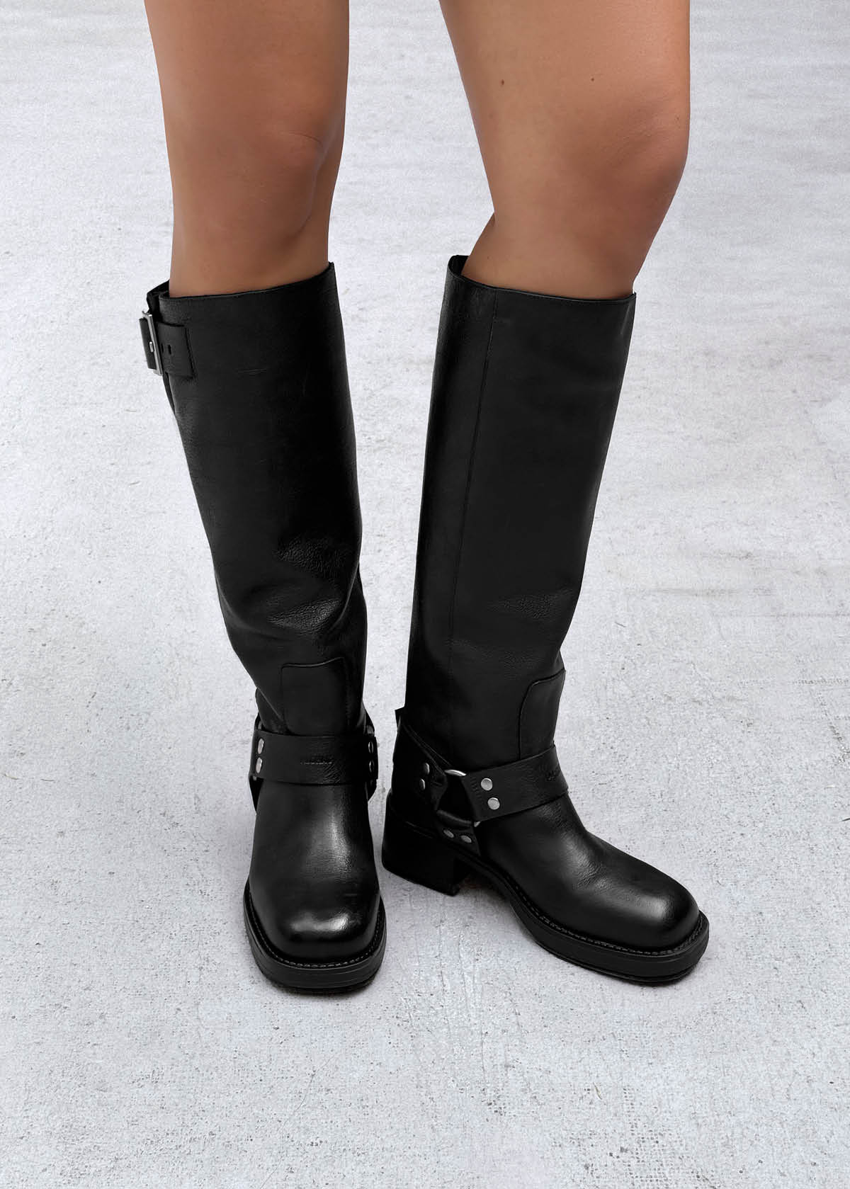 Tomi Black Leather Boots