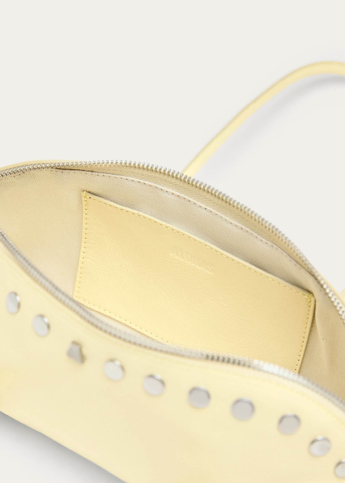 Vera Studs Patent Pale Yellow Leather Bag