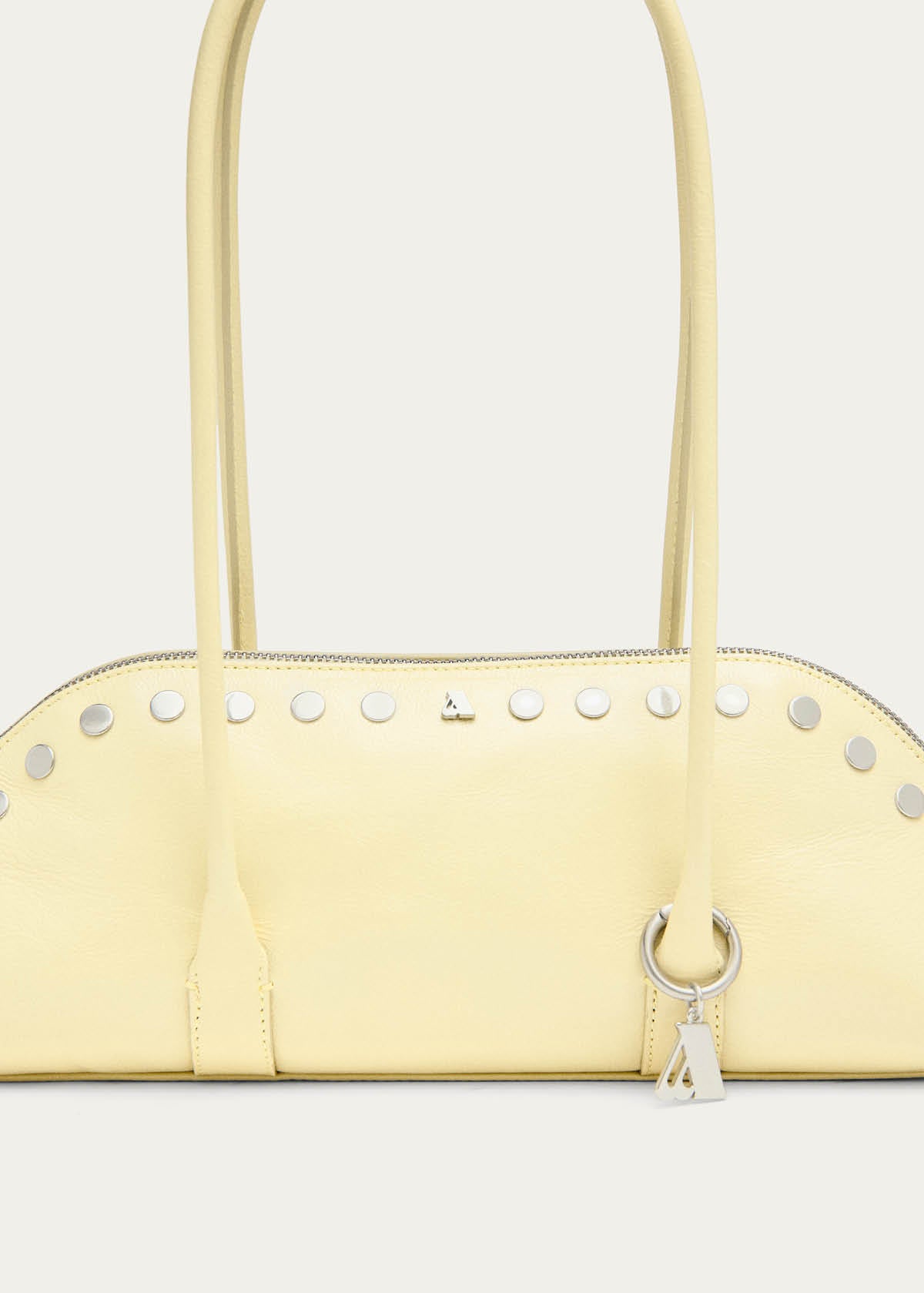 Vera Studs Patent Pale Yellow Leather Bag