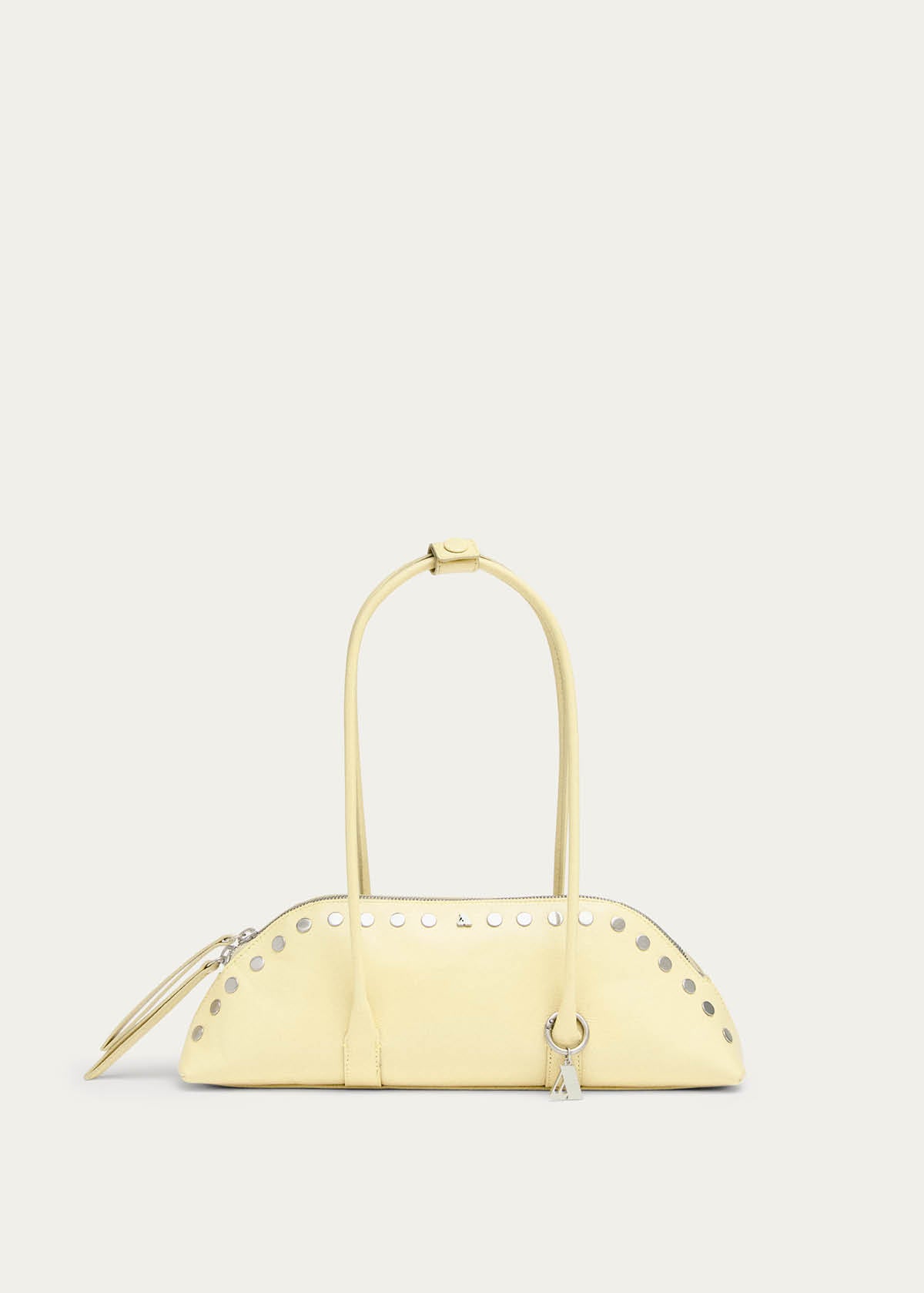 Vera Studs Patent Pale Yellow Leather Bag