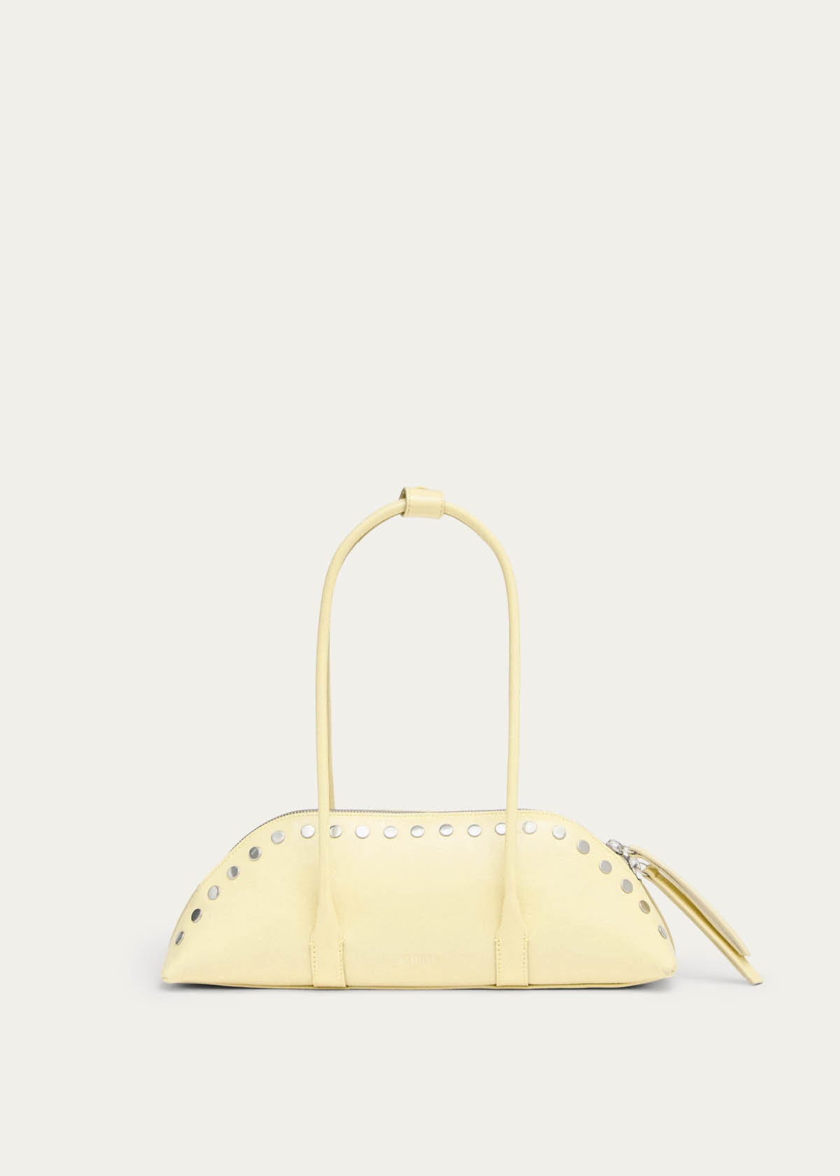 Vera Studs Patent Pale Yellow Leather Bag