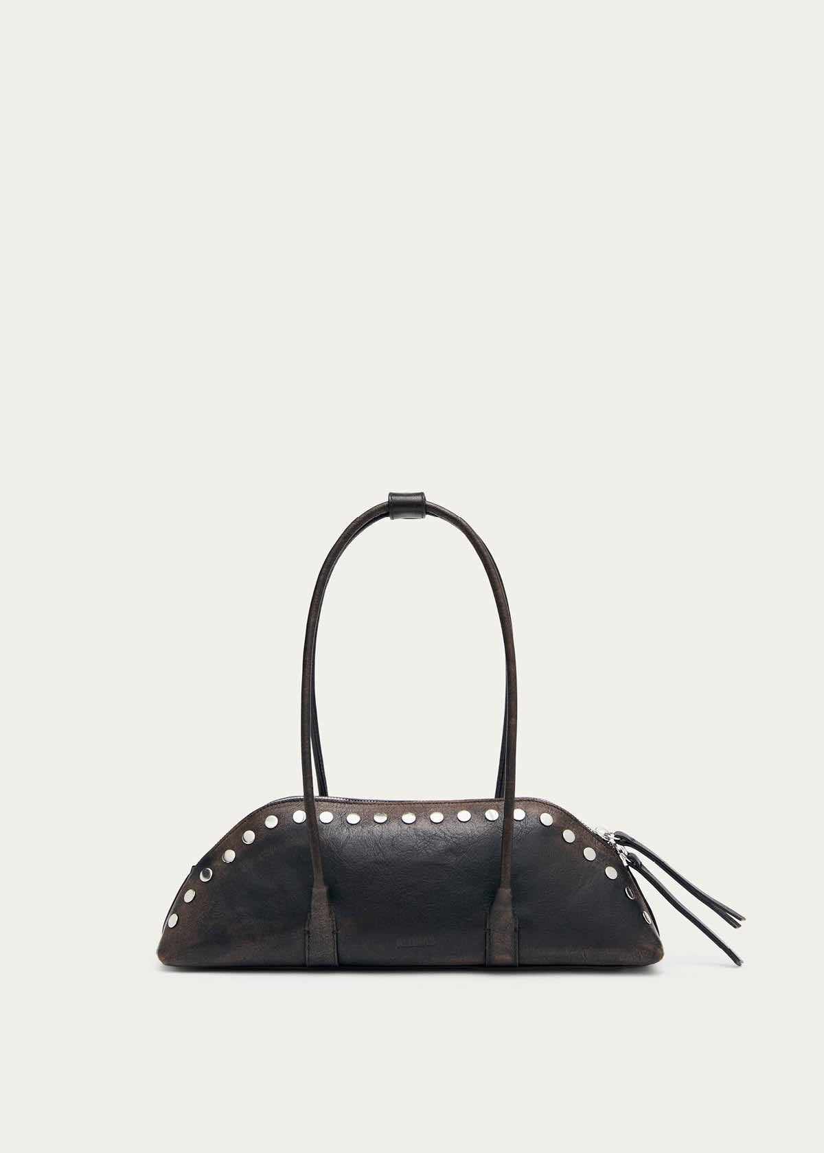 Vera Studs Vintage Effect Brown Leather Bag