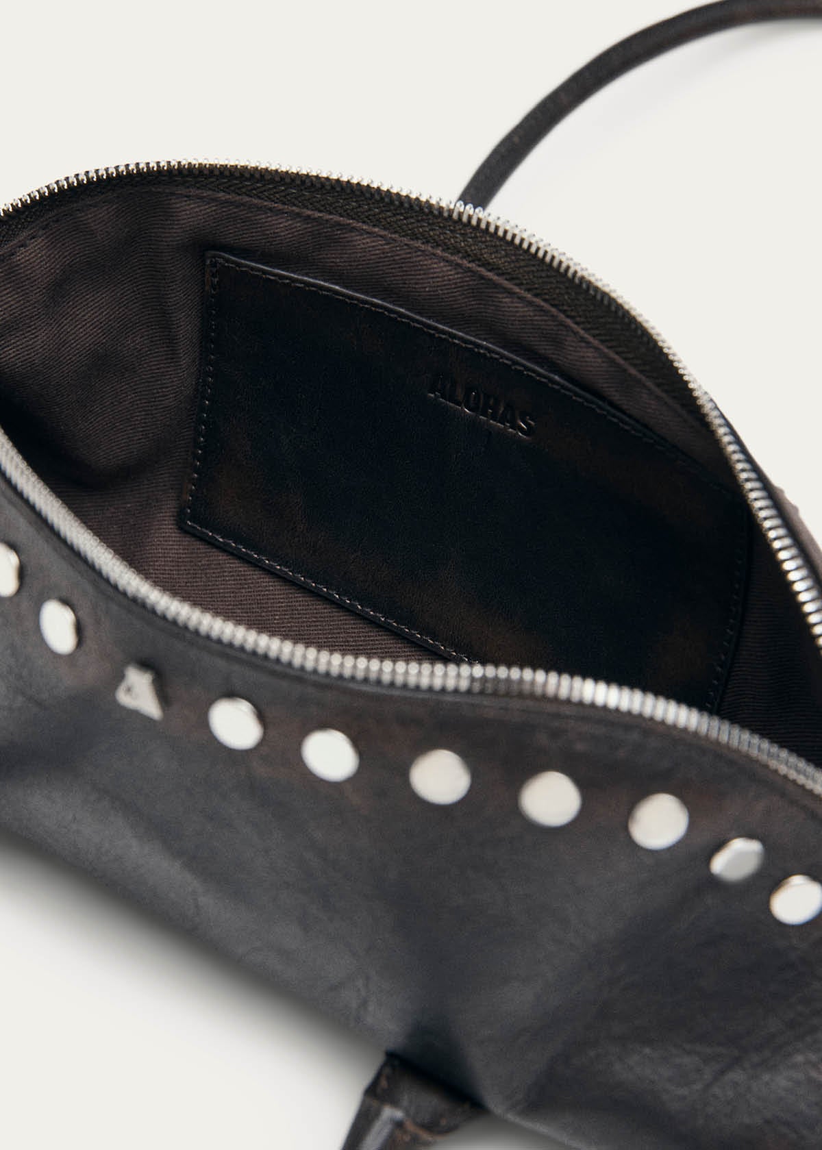 Vera Studs Vintage Effect Brown Leather Bag